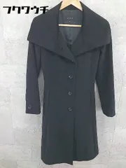 ■ ◎ LE SOUK ルスーク ベルト付 アンゴラ混 長袖 ロング コート サイズ36 ブラック レディース  【1002802414138】