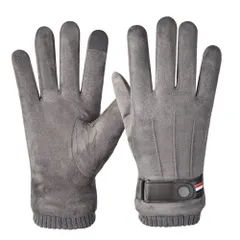 [ALVEIN] 手袋 グローブ 防寒 冬用 暖かい メンズ 男性 スマホ手袋 スマホ対応 バイク ビジネス 厚手 保温 裏ボア PUレザー タッチパネル 防寒手袋 防寒グローブ 通勤 通学 (グレー) [グレー]