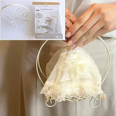 サーバーバスケットLサイズ付き ベール付き ローズ リングピロー 手作りキット シャンパン