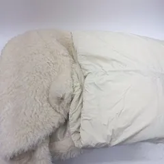 ◇ ⊇ LOWRYS FARM リバーシブル モッズコート キルティングコート ファーベスト サイズF アイボリー系 レディース E  【1411280015780】