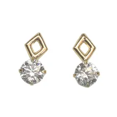 K10　10金イエローゴールド　キュービック　ピアス　4mm×8mm