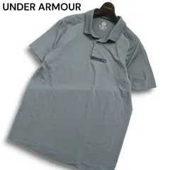 UNDER ARMOUR アンダーアーマー 斜めストライプ★ 半袖 ポロシャツ Sz.XXL メンズ グレー 大きいサイズ トレーニング ゴルフ