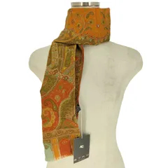 エトロ ETRO イタリア製 ウール シルク ペイズリー 総柄 フリンジ ストール レディース 表記無 