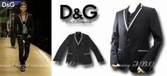 DOLCE&GABBANAドルガバ D&G シルク混2Bジャケット52ブラック黒