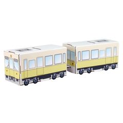 hacomo ぺったん 電車 玩具 おもちゃ 組立式 工作 ダンボール 小学生 春休み GW 夏休み 冬休み 宿題 工作キット 貯金箱 シール デコ トレイン