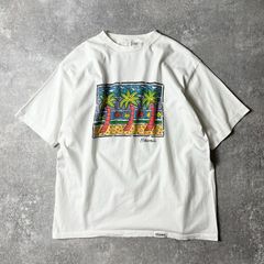 80s USA製 Crazy Shirt アート プリント 半袖 Tシャツ L / 80年代 アメリカ製 ビンテージ シングル ホワイト 白 ハワイ