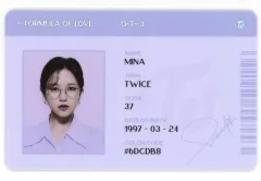 【中古】キャラカード ミナ(TWICE)/ブルー SCIENTIST ID CARD(IDカード) 「CD Formula of Love：O+T=＜3(輸入盤)」 封入特典