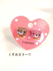 ◆クマさんフェイスの可愛いキッズイヤリング◆