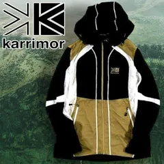 karrimor カリマー CORETECH SHIELD 防風 撥水 ナイロン切替 ジップアップ フーデッド シールドジャケット ウィンドブレーカー マウンテンパーカー 登山 1KAJPM405 ブラック×ブラウン×ホワイト ▲010▼30831t03