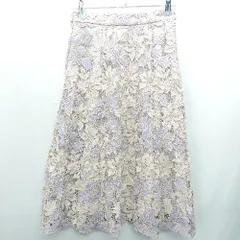 ◇ PROPORTION BODY DRESSING 花レース 膝丈 フレア スカート サイズＳ ピンク パープル レディース E  【1408220017423】