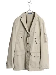 【お得なクーポン配布中!】 ダメージ 加工 00s ポロ ラルフローレン サファリ ジャケット メンズ M 古着 オールド ブレザー テーラード  ハンティング ワーク コットン