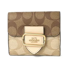 新品 コーチ COACH 2つ折り財布 SMALL MORGAN WALLET ライトカーキ/アイボリーマルチ