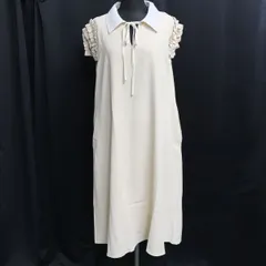 タグ付き未使用品★muku u/ムク★ノースリーブワンピース【L/ロング/beige/ベージュ】フリル/Tops/Shirts◆SBH891