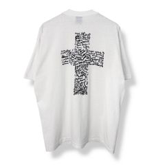 90s FRUIT OF THE LOOM Memorial "Cross" Print T-Shirt Made in USA 【XL】 90年代 フルーツオブザルーム クロス 十字架 ポケットTシャツ シングルステッチ メモリアル USA製 アメリカ製