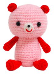 【人気商品】あみぐるみ いちご色のくま 編み物キット Designed by NASKA いちかわみゆき MI-6