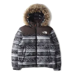 THE NORTH FACE ザ ノースフェイス ジャケット サイズ:105(XL) 海外限定 ネイティブ柄 フードファー付き ヌプシ ダウンジャケット ブラック系 黒 アウター ブルゾン 上着【メンズ】