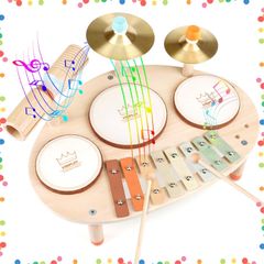 Special Sale! Xylophone Toy, Wooden Percussion Instrument, Baby Toy, Montessori Style, 1, 2, 3, 4, 5 Year Old Birthday Gift for Girls and Boys, Early Development, Fingertip Development, Drum Set, Christmas Gift for Kids