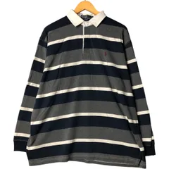 古着 ラルフローレン Ralph Lauren POLO by Ralph Lauren ボーダー柄 長袖 ラガーシャツ メンズXL相当/eaa576381