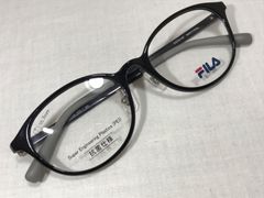 訳あり キズあり　FILA メガネフレーム 度無し ボストン フルリム TR90 ブラック K058