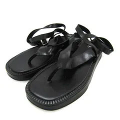 ザラ トング サンダル ストラップ フラット 靴 レディース 41サイズ ブラック ZARA 【中古】