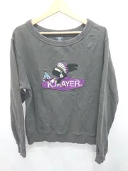 ◇ ⊇ KRIFF MAYER 裏起毛 長袖 トレーナー スウェット ダークグレー レディース E  【1506180011243】