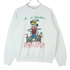USA製DISNEYWEARスウェットトレーナーGoofyグーフィーChip＆Daleチップとデールクリスマスイルミネーションホリデー白ホワイトキャラクターキャラ物vintageヴィンテージ40206