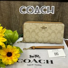 【新品　未使用】　【COACH NEW YORK】　コーチ　ブランド品　メンズ　レディース　財布　長財布   シグネチャー コーテッド キャンバス/スムース レザー  品番: C4452 IMVHK