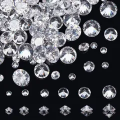 PH PandaHall 約120個 6サイズ クリア ラインストーン キュービックジルコニア ダイヤモンド キラキラ デコパーツ ネイルストーン ハンドメイド 材料 カットストーン 携帯電話ケース 装飾 キラキラ 手芸用品 手作り用品 ペンダント ジュエリー