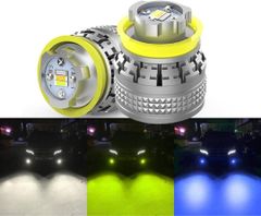 1点もの✨L1B LED フォグ交換用 フォグランプ 車検対応 ポン付け LED フォグバルブ ファン付き 防水仕様 2個セット (ホワイト/ライムイエロー/ブルー 3色切替)
