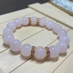 【No441】天然石ブレスレット　ローズクォーツ