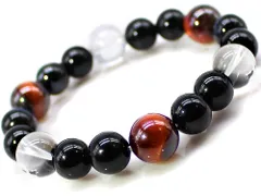 「男の勝負」 パワーストーン ブレスレット メンズ 天然石 数珠 アクセサリー 男性用 タイガーアイ オニキス 水晶 お守り