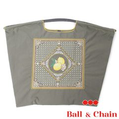 【正規品】ボールアンドチェーン (LIMONE リモーネ / グレー) Lサイズ  トートバッグ エコバッグ 刺繍 レモン