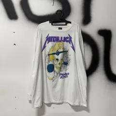 00s METALLICA(メタリカ) オーバーサイズ スカル プリント 長袖 ロングスリーブ Tシャツ
