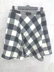 ◇ UNITED ARROWS ユナイテッドアローズ チェック 膝丈 フレア スカート 38 アイボリー ブラック * 1002799137874
