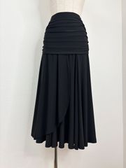 上品】新品 社交ダンス ドレープワンピース 黒 モダン衣装 b009 - メルカリ
