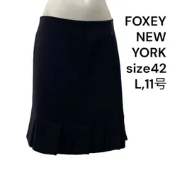 ◆フォクシー ニューヨーク FOXEY NEWYORK ミニスカート フリル ネイビー 42、L、11号 レディース S5U199