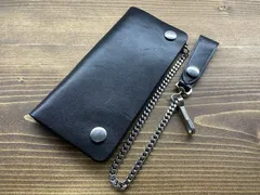 VTM096 ホースハイド トラッカーウォレット ロング ブラック WALDES