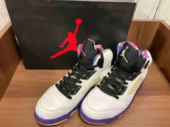 NIKE ナイキ AIR JORDAN エアジョーダン 5 RETRO レトロ ハイカット スニーカー ホワイト パープル 27cm レザー