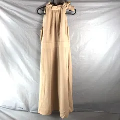 ホコモモラ Jocomomola ワンピース 肩だしワンピース ロング 裏地付き サイドファスナー 日本製 ベージュ 40サイズ 935793