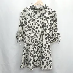 ◇ Supreme.La.La. シュープリームララ 長袖 膝丈 ワンピース サイズ身長156-164 アイボリー系 ブラック レディース E  【1406180069124】