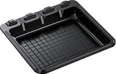 〔身と蓋セット〕中央化学 使い捨て容器 HSバット 28-26 BK（25枚入）