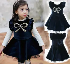 在庫限り 長袖ワンピース キッズ ノースリーブワンピース 秋冬 子供服 女の子