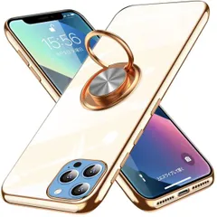 iPhone 14 Pro 用ケース リング付き メッキ加工 クリア TPU 耐衝撃 驚くほどの手触り 車載ホルダー対応 軽量 薄型 レンズ保護