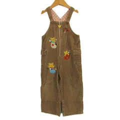 ミキハウス サロペットオーバーオール つなぎ ブランド 日本製 キッズ 男の子用 100サイズ ブラウン MIKIHOUSE 【中古】
