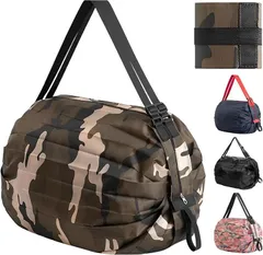 fogman エコバッグ 折畳み 大容量 コンパクト 買い物バッグ ショッピングバッグ おしゃれ 迷彩( カモフラージュ)