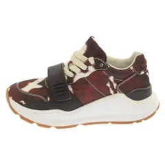 BURBERRY (バーバリー) RAMSEY LOW TOP SNEAKERS カウプリントロートップスニーカー ホワイト/ブラウン 8016505のサムネイル