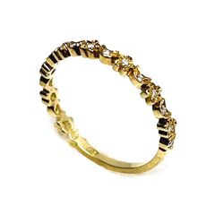 【AHKAH】K18YG ダイヤモンドリング⟡.* AHKAH アーカー フラワー ムーン リング K18YG 17Pダイヤモンド0.06ct