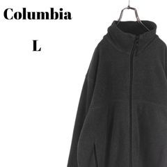 Columbia コロンビア フリースジャケット 刺繍ロゴ グレー系 無地 単色 メンズ Lサイズ