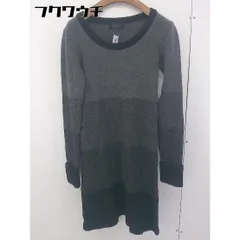 ◇ UNTITLED アンタイトル 長袖 膝丈 ニット ワンピース サイズ2 グレー ブラック レディース  【中古】 【1201080001225】
