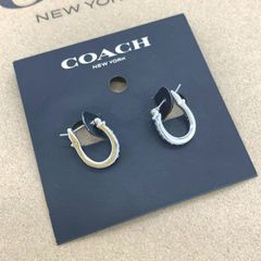 ほぼ未使用】コーチ シグネチャー 黒 ピアス - メルカリ